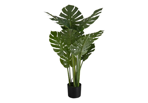 Artificial Plant, 45' Tall, Monstera Tree, Indoor, Faux, Fake, Floor, Greenery, Potted, Real Touch, Decorative, Green Leaves, Black Pot Default -DTYStore