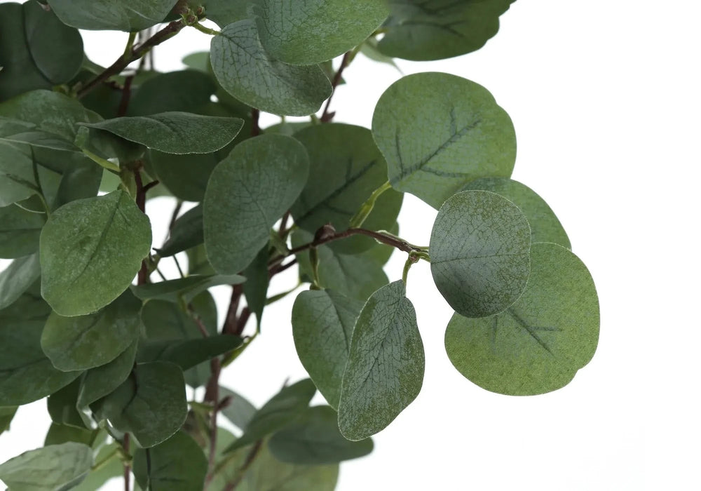 Artificial Plant, 46' Tall, Eucalyptus Tree, Indoor, Faux, Fake, Floor, Greenery, Potted, Decorative, Green Leaves, Black Pot Default -DTYStore