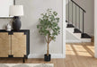 Artificial Plant, 46' Tall, Eucalyptus Tree, Indoor, Faux, Fake, Floor, Greenery, Potted, Decorative, Green Leaves, Black Pot Default -DTYStore