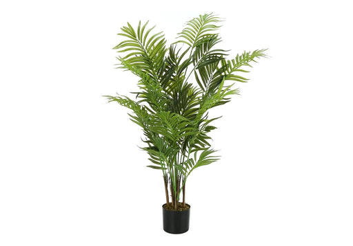 Artificial Plant, 47' Tall, Areca Palm Tree, Indoor, Faux, Fake, Floor, Greenery, Potted, Real Touch, Decorative, Green Leaves, Black Pot Default -DTYStore