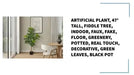 Artificial Plant, 47' Tall, Fiddle Tree, Indoor, Faux, Fake, Floor, Greenery, Potted, Real Touch, Decorative, Green Leaves, Black Pot Default -DTYStore