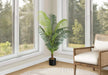 Artificial Plant, 47' Tall, Palm Tree, Indoor, Faux, Fake, Floor, Greenery, Potted, Real Touch, Decorative, Green Leaves, Black Pot Default -DTYStore
