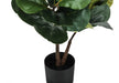 Artificial Plant, 49' Tall, Fiddle Tree, Indoor, Faux, Fake, Floor, Greenery, Potted, Real Touch, Decorative, Green Leaves, Black Pot Default -DTYStore