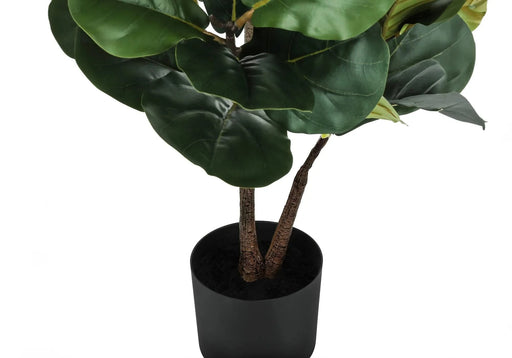Artificial Plant, 49' Tall, Fiddle Tree, Indoor, Faux, Fake, Floor, Greenery, Potted, Real Touch, Decorative, Green Leaves, Black Pot Default -DTYStore