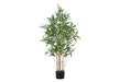 Artificial Plant, 50' Tall, Bamboo Tree, Indoor, Faux, Fake, Floor, Greenery, Potted, Decorative, Green Leaves, Black Pot Default -DTYStore