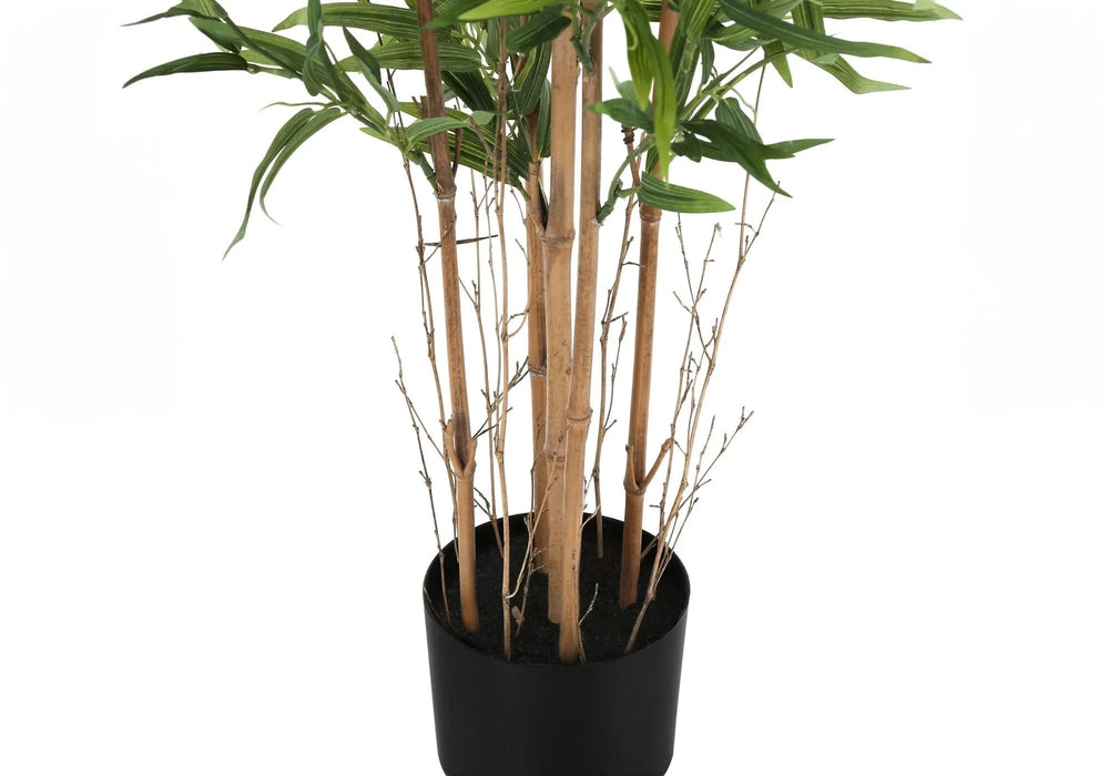Artificial Plant, 50' Tall, Bamboo Tree, Indoor, Faux, Fake, Floor, Greenery, Potted, Decorative, Green Leaves, Black Pot Default -DTYStore