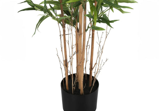 Artificial Plant, 50' Tall, Bamboo Tree, Indoor, Faux, Fake, Floor, Greenery, Potted, Decorative, Green Leaves, Black Pot Default -DTYStore