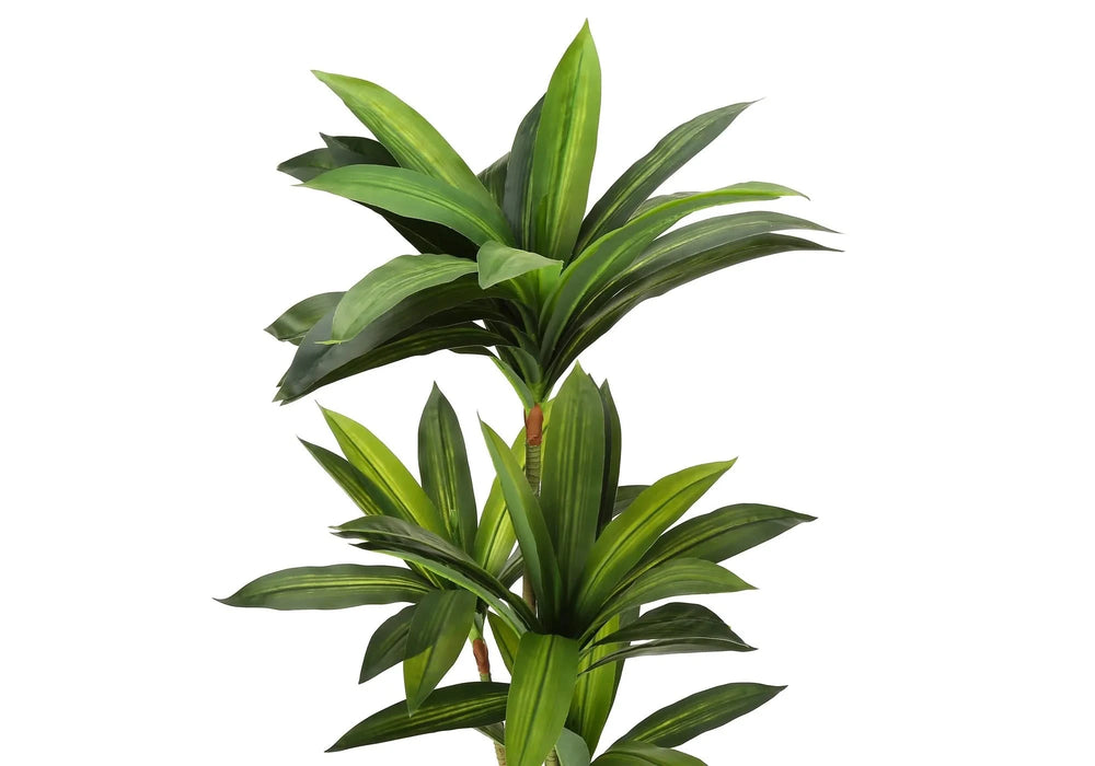 Artificial Plant, 51' Tall, Dracaena Tree, Indoor, Faux, Fake, Floor, Greenery, Potted, Real Touch, Decorative, Green Leaves, Black Pot Default -DTYStore