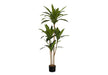 Artificial Plant, 51' Tall, Dracaena Tree, Indoor, Faux, Fake, Floor, Greenery, Potted, Real Touch, Decorative, Green Leaves, Black Pot Default -DTYStore