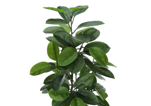 Artificial Plant, 52' Tall, Rubber Tree, Indoor, Faux, Fake, Floor, Greenery, Potted, Real Touch, Decorative, Green Leaves, Black Pot Default -DTYStore