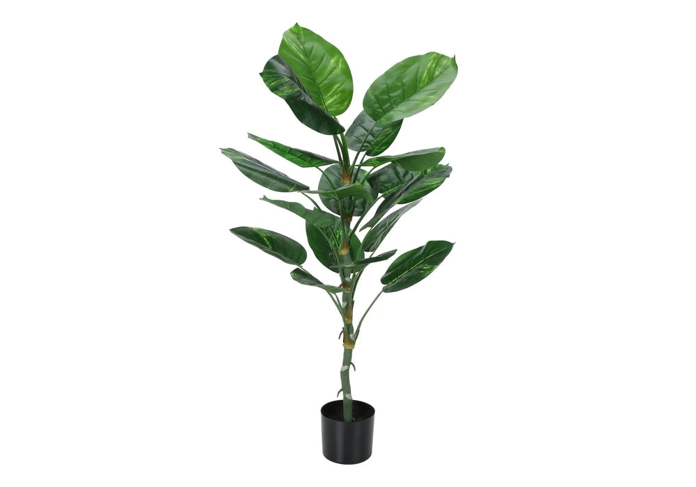 Artificial Plant, 54' Tall, Dieffenbachia Tree, Indoor, Faux, Fake, Floor, Greenery, Potted, Real Touch, Decorative, Green Leaves, Black Pot Default -DTYStore
