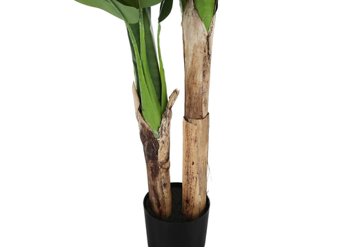Artificial Plant, 55' Tall, Banana Tree, Indoor, Faux, Fake, Floor, Greenery, Potted, Real Touch, Decorative, Green Leaves, Black Pot Default -DTYStore
