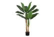 Artificial Plant, 55' Tall, Banana Tree, Indoor, Faux, Fake, Floor, Greenery, Potted, Real Touch, Decorative, Green Leaves, Black Pot Default -DTYStore