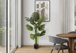 Artificial Plant, 55' Tall, Monstera Tree, Indoor, Faux, Fake, Floor, Greenery, Potted, Real Touch, Decorative, Green Leaves, Black Pot Default -DTYStore