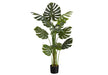 Artificial Plant, 55' Tall, Monstera Tree, Indoor, Faux, Fake, Floor, Greenery, Potted, Real Touch, Decorative, Green Leaves, Black Pot Default -DTYStore