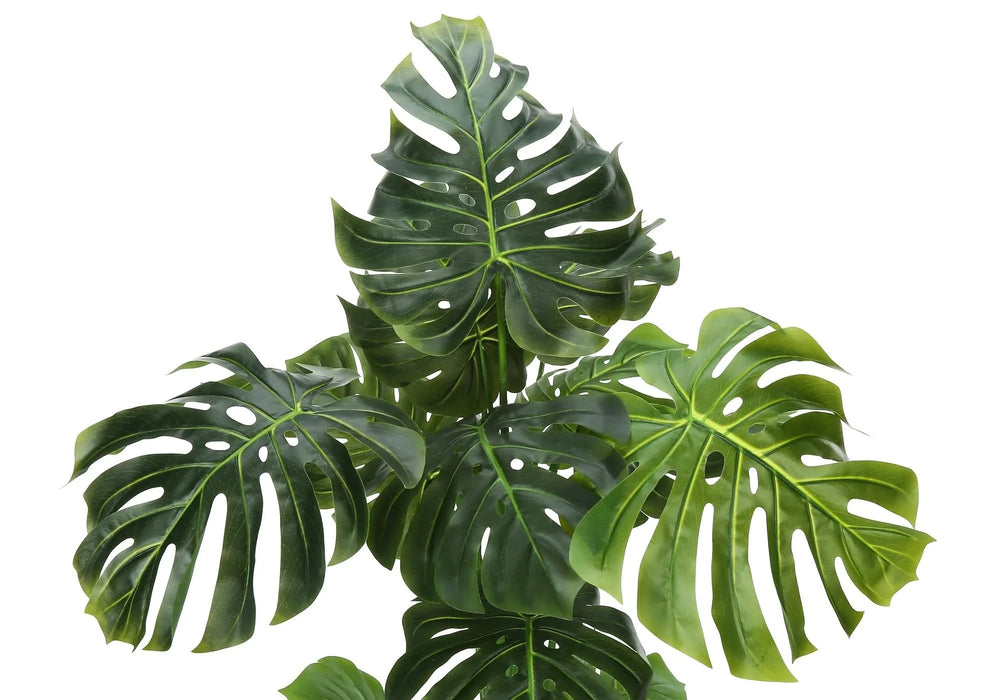 Artificial Plant, 55' Tall, Monstera Tree, Indoor, Faux, Fake, Floor, Greenery, Potted, Real Touch, Decorative, Green Leaves, Black Pot Default -DTYStore