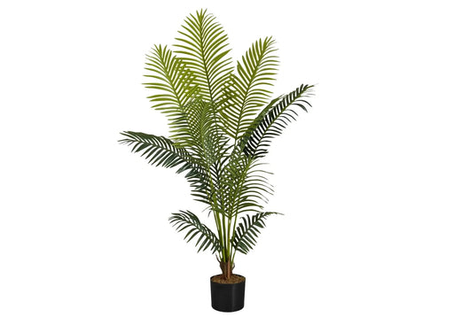 Artificial Plant, 57' Tall, Palm Tree, Indoor, Faux, Fake, Floor, Greenery, Potted, Real Touch, Decorative, Green Leaves, Black Pot Default -DTYStore