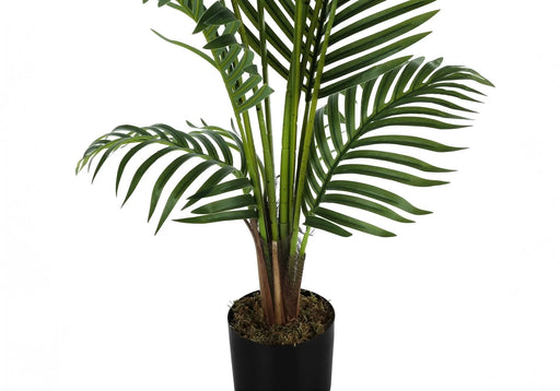 Artificial Plant, 57' Tall, Palm Tree, Indoor, Faux, Fake, Floor, Greenery, Potted, Real Touch, Decorative, Green Leaves, Black Pot Default -DTYStore