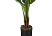 Artificial Plant, 59' Tall, Strelitzia Tree, Indoor, Faux, Fake, Floor, Greenery, Potted, Real Touch, Decorative, Green Leaves, Black Pot Default -DTYStore
