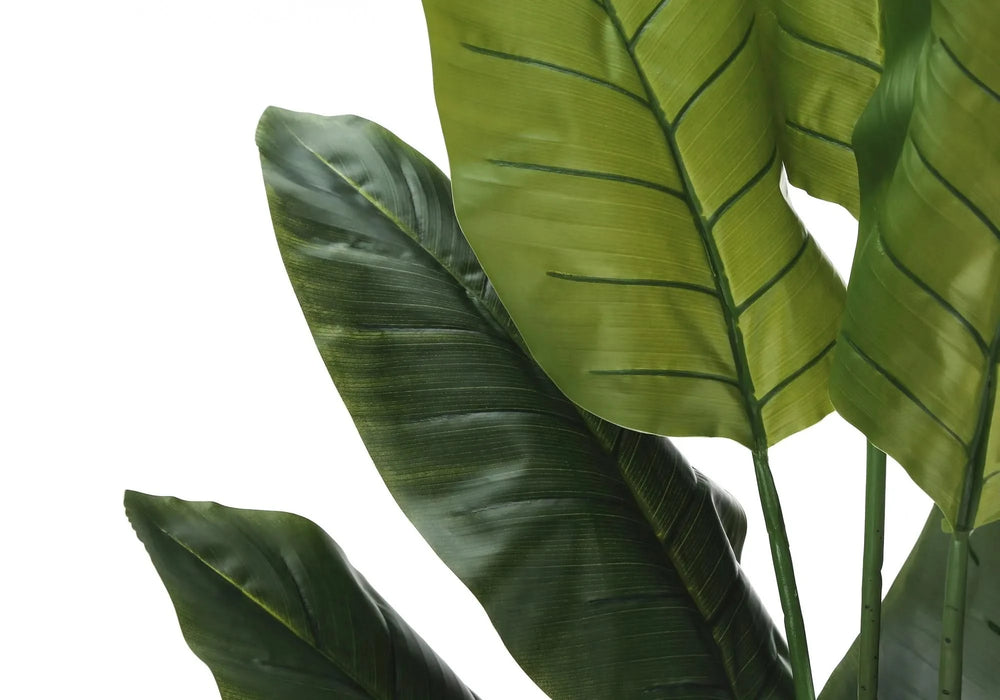 Artificial Plant, 59' Tall, Strelitzia Tree, Indoor, Faux, Fake, Floor, Greenery, Potted, Real Touch, Decorative, Green Leaves, Black Pot Default -DTYStore