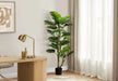 Artificial Plant, 61' Tall, Monstera Tree, Indoor, Potted, Floor, Real Touch, Green Leaves, Black Pot Default -DTYStore