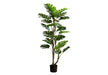 Artificial Plant, 61' Tall, Monstera Tree, Indoor, Potted, Floor, Real Touch, Green Leaves, Black Pot Default -DTYStore