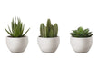 Artificial Plant, 6' Tall, Succulent, Indoor, Faux, Fake, Table, Greenery, Potted, Set Of 3, Decorative, Green Plants, White Pots Default -DTYStore