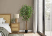 Artificial Plant, 79' Tall, Ficus Tree, Floor, Real Touch, Potted, Green Leaves, Black Pot Default -DTYStore
