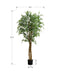 Artificial Plant, 79' Tall, Ficus Tree, Floor, Real Touch, Potted, Green Leaves, Black Pot Default -DTYStore