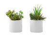 Artificial Plant, 7' Tall, Succulent, Indoor, Faux, Fake, Table, Greenery, Potted, Set Of 2, Decorative, Green Plants, White Ceramic Pots Default -DTYStore