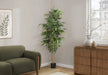 Artificial Plant, 83' Tall, Bamboo Tree, Floor, Indoor, Potted, Real Touch, Green Leaves, Black Pot Default -DTYStore