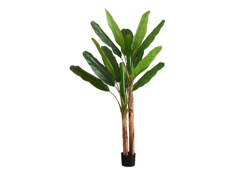 Artificial Plant, 83' Tall, Banana Tree, Indoor, Decorative, Faux, Floor, Potted, Real Touch, Green Leaves, Black Pot Default -DTYStore