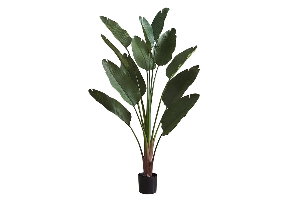 Artificial Plant, 83' Tall, Indoor, Decorative, Floor, Palm Tree, Real Touch, Green Leaves, Black Pot Default -DTYStore