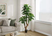 Artificial Plant, 83' Tall, Monstera Tree, Potted, Real Touch, Green Leaves, Black Pot Default -DTYStore