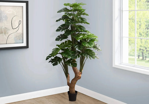 Artificial Plant, 83' Tall, Monstera Tree, Potted, Real Touch, Green Leaves, Black Pot Default -DTYStore