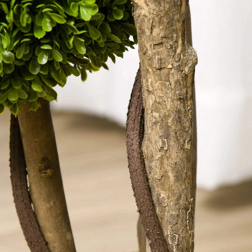 Artificial Plant for Home Decor Indoor & Outdoor Fake Plants Artificial Tree in Pot, 3 Ball Boxwood Topiary Tree for Home Office, Living Room Decor, Light Green Default -DTYStore