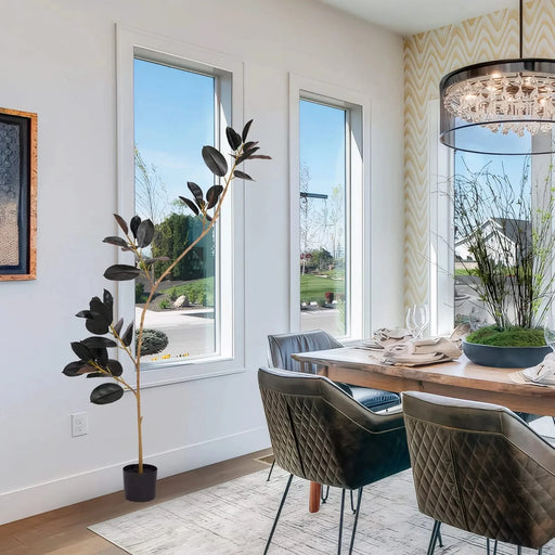 Artificial Rubber Tree, 6.9ft Tall Faux Indoor Floor Plant with Real Touch Leaves, Decorative Tropical Greenery for Home or Office, 1pc/set Default -DTYStore