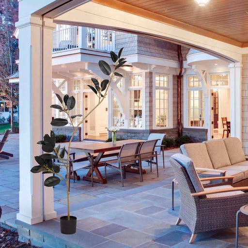 Artificial Rubber Tree, 6.9ft Tall Faux Indoor Floor Plant with Real Touch Leaves, Decorative Tropical Greenery for Home or Office, 1pc/set Default -DTYStore