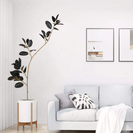 Artificial Rubber Tree, 6.9ft Tall Faux Indoor Floor Plant with Real Touch Leaves, Decorative Tropical Greenery for Home or Office, 1pc/set Default -DTYStore