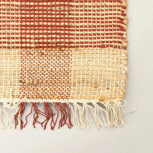 Artisan Hand Woven Jute & Cotton Brown Plaid Rug-5X7 ft Default -DTYStore