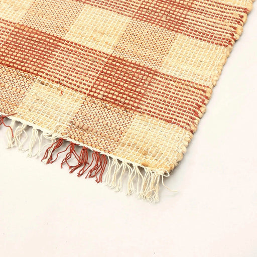 Artisan Hand Woven Jute & Cotton Brown Plaid Rug-6X9 ft Default -DTYStore