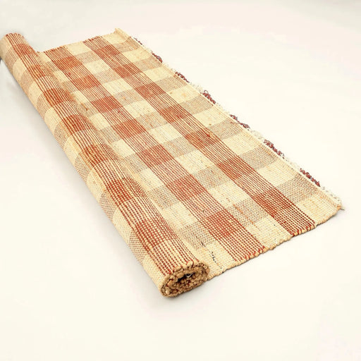 Artisan Hand Woven Jute & Cotton Brown Plaid Rug-6X9 ft Default -DTYStore