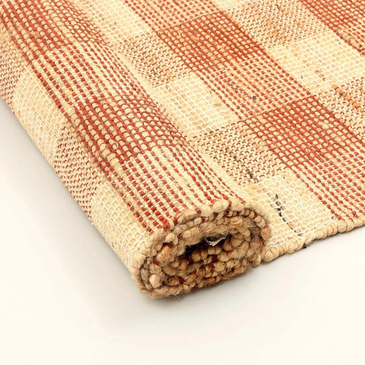 Artisan Hand Woven Jute & Cotton Brown Plaid Rug-6X9 ft Default -DTYStore