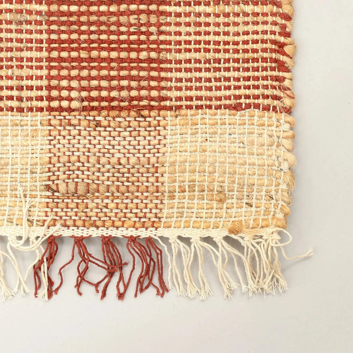 Artisan Hand Woven Jute & Cotton Brown Plaid Rug-8X10 ft Default -DTYStore