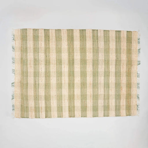 Artisan Hand Woven Jute & Cotton Green Plaid Rug-8X10 ft Default -DTYStore