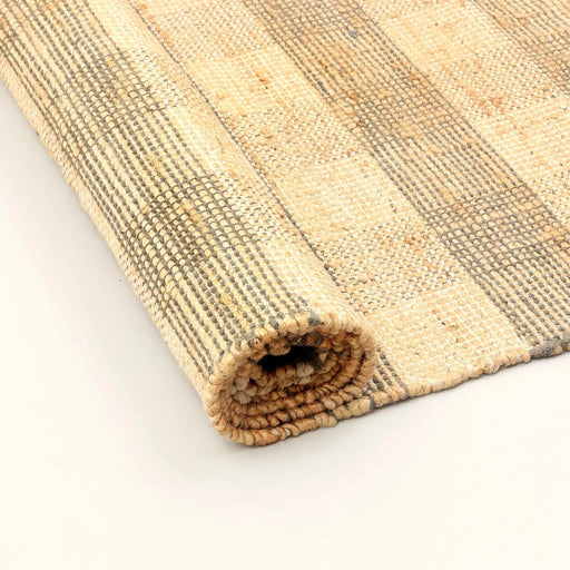 Artisan Hand Woven Jute & Cotton Grey Plaid Rug-8X10 ft Default -DTYStore