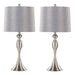 Ashland 27' Contemporary Metal Table Lamp in Brushed Nickel with Grey Textured Linen Shade from Grandview Gallery by LumiSource - Set of 2 Default -DTYStore
