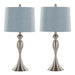 Ashland 27' Contemporary Metal Table Lamp in Brushed Nickel with Light Blue Linen Shade from Grandview Gallery by LumiSource - Set of 2 Default -DTYStore