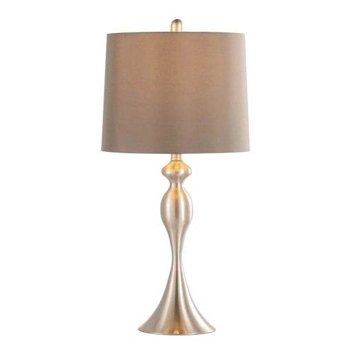 Ashland 27' Contemporary Metal Table Lamp in Brushed Nickel with Taupe Satin Shade from Grandview Gallery by LumiSource - Set of 2 Default -DTYStore