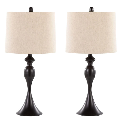 Ashland 27' Contemporary Metal Table Lamp in Oil Rubbed Bronze with Oatmeal Linen Shade from Grandview Gallery by LumiSource - Set of 2 Default -DTYStore
